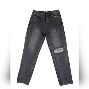 Adika‎ Gray Wash Distressed High-rise Mom Jeans - Women's Size Large